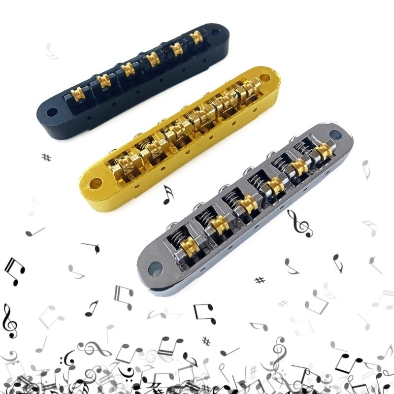 6-Saiten-Gitarren-Rollenbrücke Einstellbare Wraparound-Gitarrenbrücke mit Stopbar-Bolzen Rollen-Tune-O-Matic-Sattelbrücke