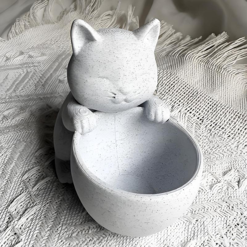 Kattformad Kruka Med Dräneringshål Unikt Designad För Suckulenter Små Blommor Och Kaktusar Sovrum Kontor Skrivbordsdekoration