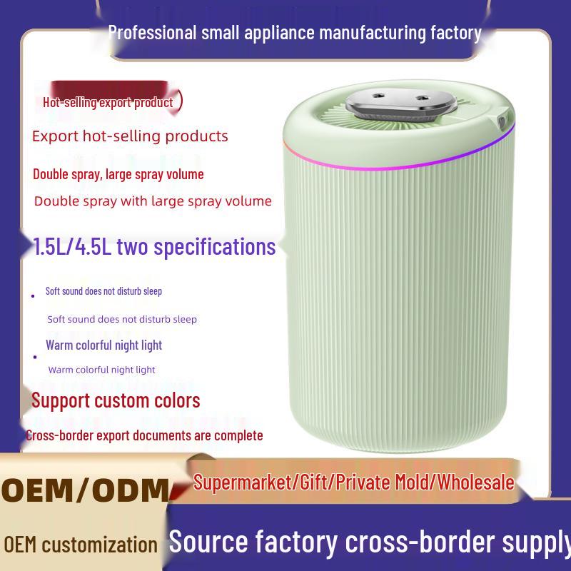 

Dual-Spray Silent Humidifier: Large Capacity for Home or Office 1.5L Double Spray