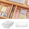 Drawer Compartment Storage Organizer Non Slip 6Pcs Clear Space Saving Transparent Storage Box