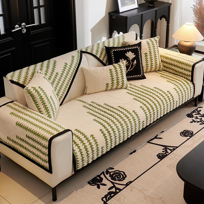 

Simple And Modern Striped Shu Cotton Lint Sofa Cushion, Non-Slip And Dust-Proof Sofa Cover, High-End Sofa Cushion, Backrest Towel 70*70cm