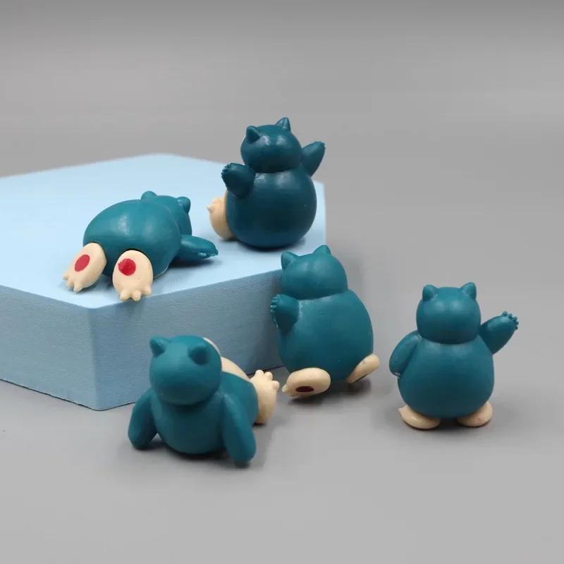 New 5Pcs/Lot Snorlax Mini Figure 1.8-3Cm Micro Landscape Cake Decoration Kawaii Ornaments