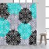 Purple Flowers Shower Curtain Abstract Chrysanthemum Gray Background Autumn Plant Fabric Bathroom Decor Curtains Sets with Hooks
