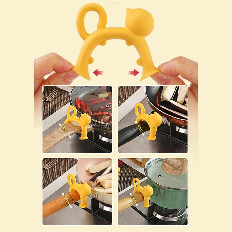 Spoon Rest Cat Shape Spoon Cooking Holder Anti-scalding Spatula Rest Bracket Clips For Home Kitchen Restauran Use