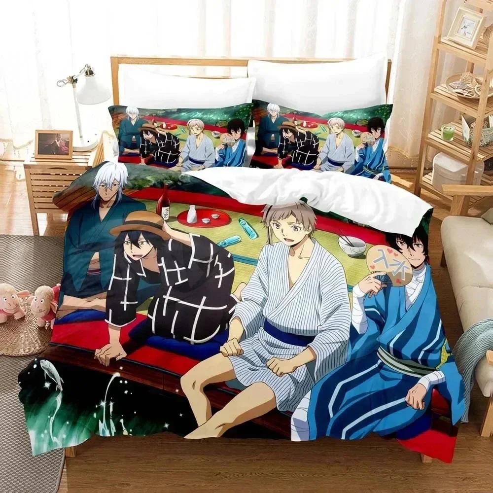 New  Bungo Stray Dogs Bedding Set Double Twin King Duvet Cover Comforter Pillowcase Boys Girls Adults Bedroom Home Textiles