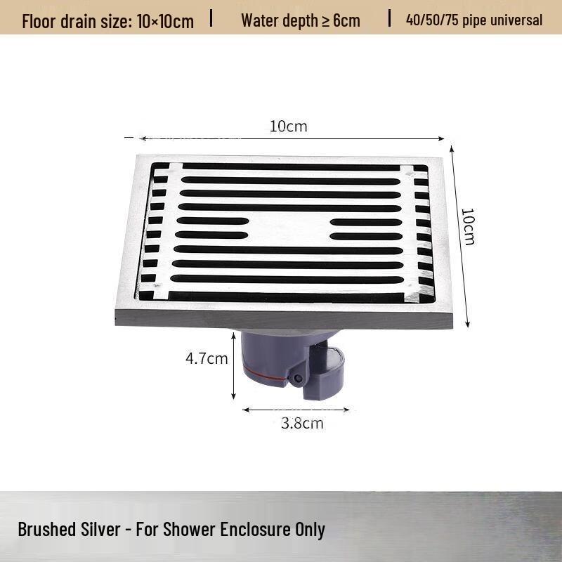 MDNG Brushed Gunmetal Bathroom Floor Drain (2-Pack)
