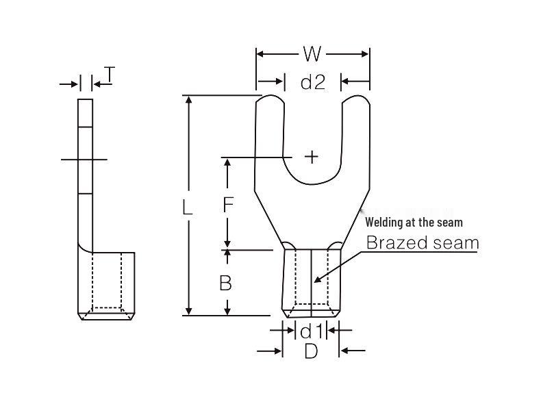 Kaisheng Fork Type Copper Cold Crimp Terminal Y Type (SNB1.25-3/4/5/6/8)