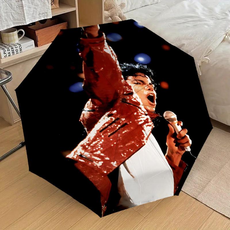 1 шт. Зонт-трость Michael Jackson Moonwalker, Автоматический складной, Портативный, Складная конструкция, Повседневный уличный аксессуар L1202004