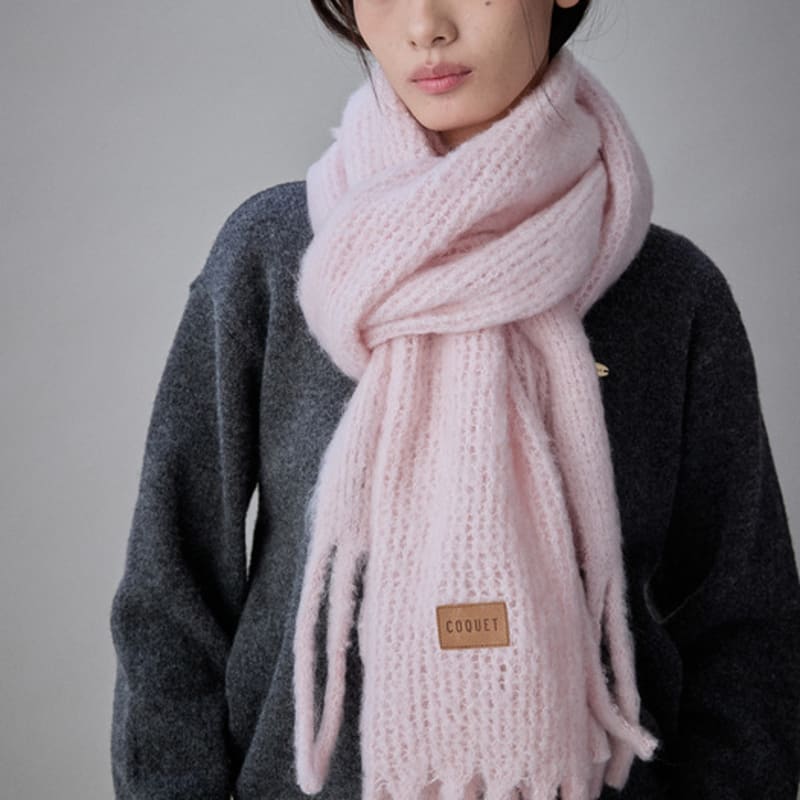 COQUET Teddy Emblem Schal Zartrosa