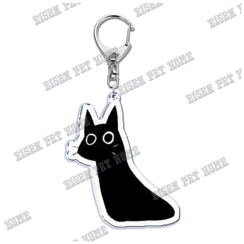 Cute Cartoon Cat Pet Keychain KeyRing Fashion Funny Black Cat Popular for Bag Pendant Llaveros Aaccessories Gift