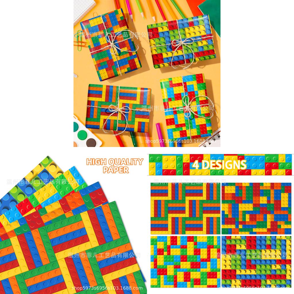 Mini Building Gift Wrap Paper For Party Decor With Decorative Exterior For Celebrations