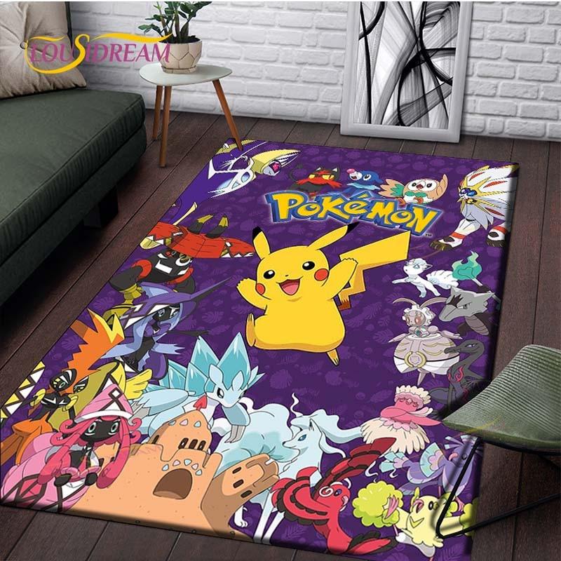 Anime Pokemon Pattern Carpets Living Room Anti-Skid Pikachu Area Rug Kids Bedroom Mats Yoga Mat Large Carpet Decor