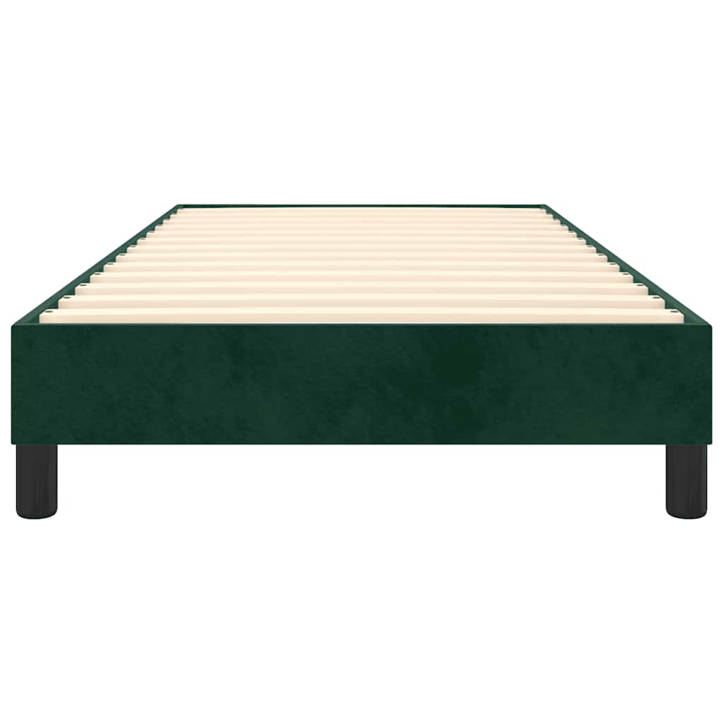 Box Spring Bed Frame Dark Green 90 x 190 cm Velvet