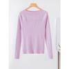 Women's Autumn and Winter One-line Collar Long-sleeved Inner Bottoming Knitted Jumper