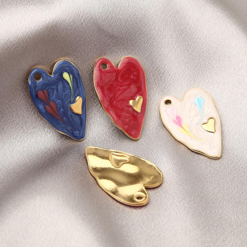 Zawieszka ze stali nierdzewnej z kroplą oleju na bransoletkę lub naszyjnik, otwór 2,5 mm, akcesorium do biżuterii DIY