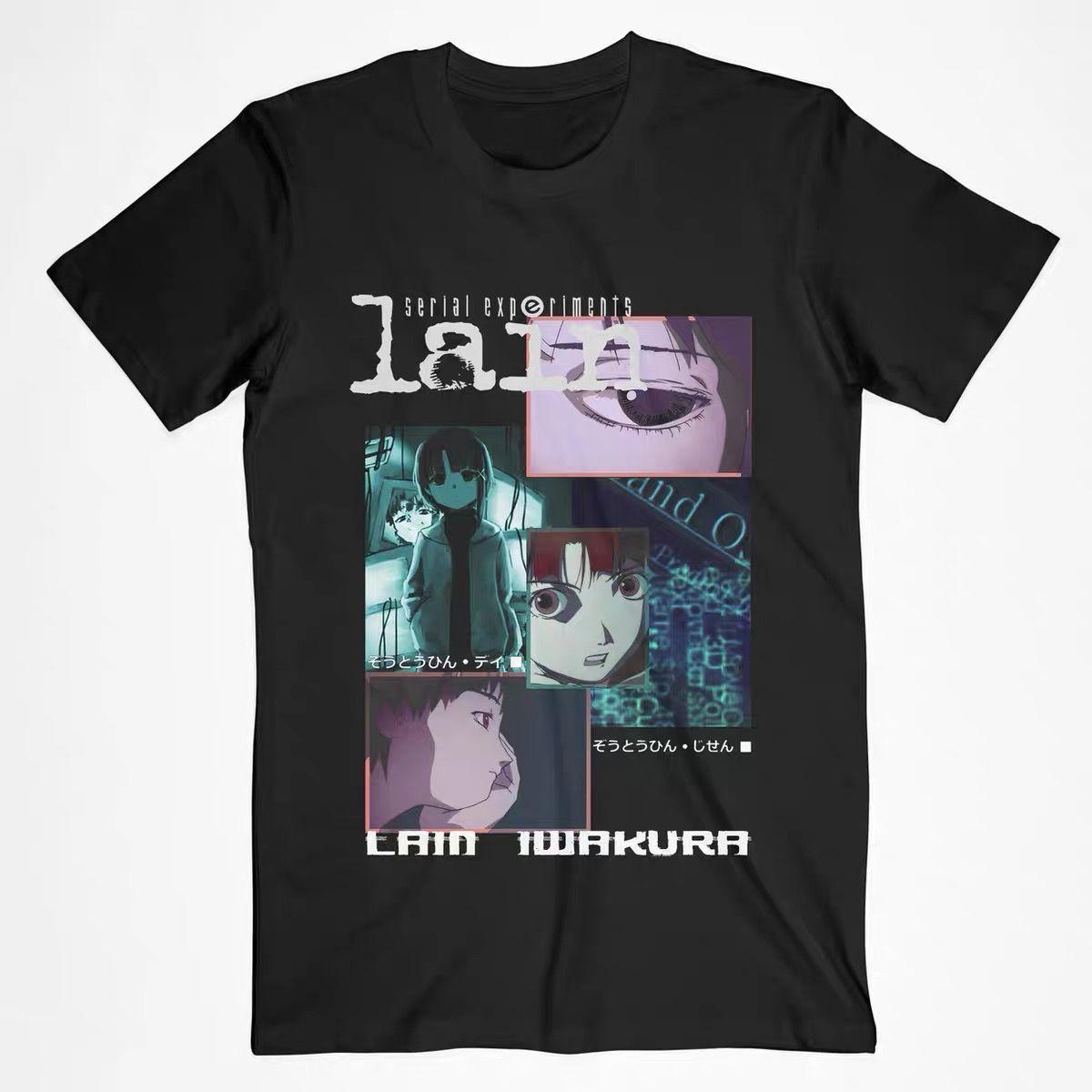 

Anime Lain Men Women Autumn T-Shirt Harajuku Vintage Short Sleeve Loose Oversized Casual Fitness Comfortable Y2k Top Harajuku 4XL