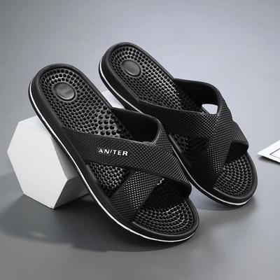 Taille 48 Pantoufles de Massage Homme Été Intérieur Maison Salle de Bain Bain Semelle Points d'Acupuncture Thérapie des Pieds Sandales Antidérapantes Pantoufles pour Homme Chaussures