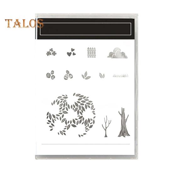 Stamps And Dies Set Reusable Silicone Stamp Carbon Steel Dies Flower Plants Animal Pattern Stamps Set for Greeting Card Making DIY Festivals Album