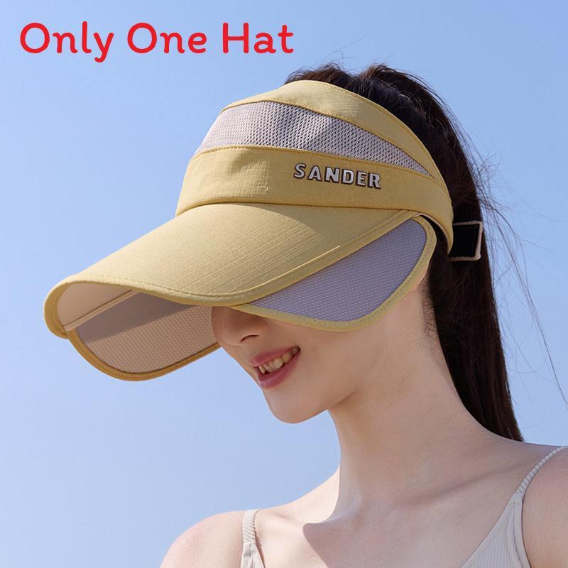 Summer Sun Protection Hat For Women With Large Brim Foldable Uv Shield Polyester Outdoor Sun Hat