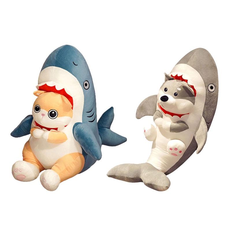 Shark Cat And Dog Plush Toy Soft And Cuddly Gift For Kids, Room Decoration