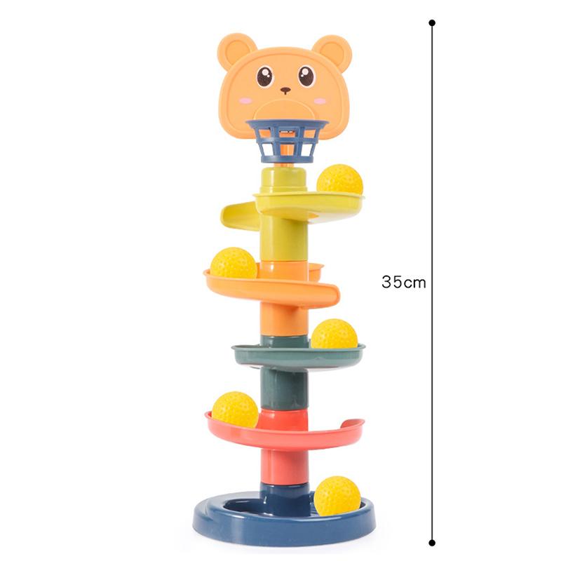 

1 набор раннего образования для родителей и детей, интерактивные детские подарки, вращающаяся дорожка для укладки, игрушки Монтессори, вращающаяся башня с мячом