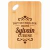 Planche À Découper - PLANETEE - Meilleur Quand Sylvain Cuisine - Bambou - Gravé - 30 X 20 X 1 Cm