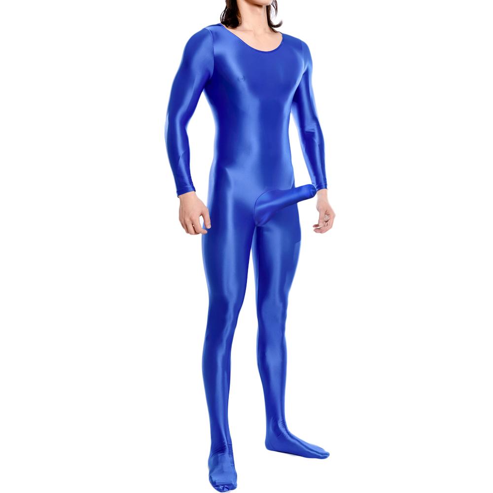 Sexy Men Cock Ring Maid Tights Oil Glossy Shiny Elastic Bodysuit Rompers U Convex Bulge Pouch Leotard One Piece Thong