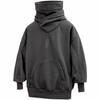 Men's Vintage High Collar Hooded Sweatshirt - Loose Fit, High Street Hip Hop Style for Spring & Autumn
