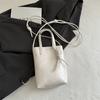 Women's Mini Faux Leather Phone Bag, Trendy Shiny Shoulder Crossbody Purse, Small Handheld Handbag for Daily Outings