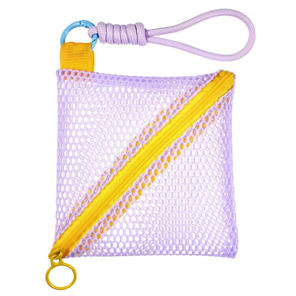 

Multifunctional Mesh Cosmetic Bag Dopamine Color Makeup Case Portable Toiletry Storage Bag фиолетовый