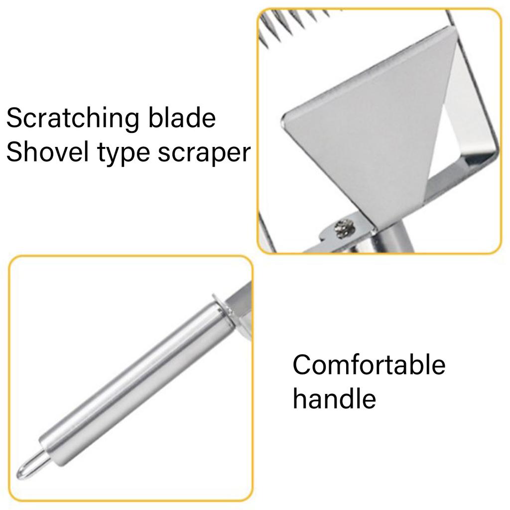 Stainless Steel Honeys Cutting Tool Reverse Hook Uncapping Fork with Ergonomic Handle Bees Hive Scraper Beekeeping Tool
