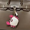 1 Pcs Simple And Fashionable Leather Crab Car Keychain Bag Creative Headphone Bag Pendant Accessories