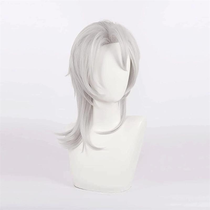 Uzui Tengen Cosplay Wig 2 Styles Silver Gray Season 2 Entertainment District Arc Wigs + Tattoo