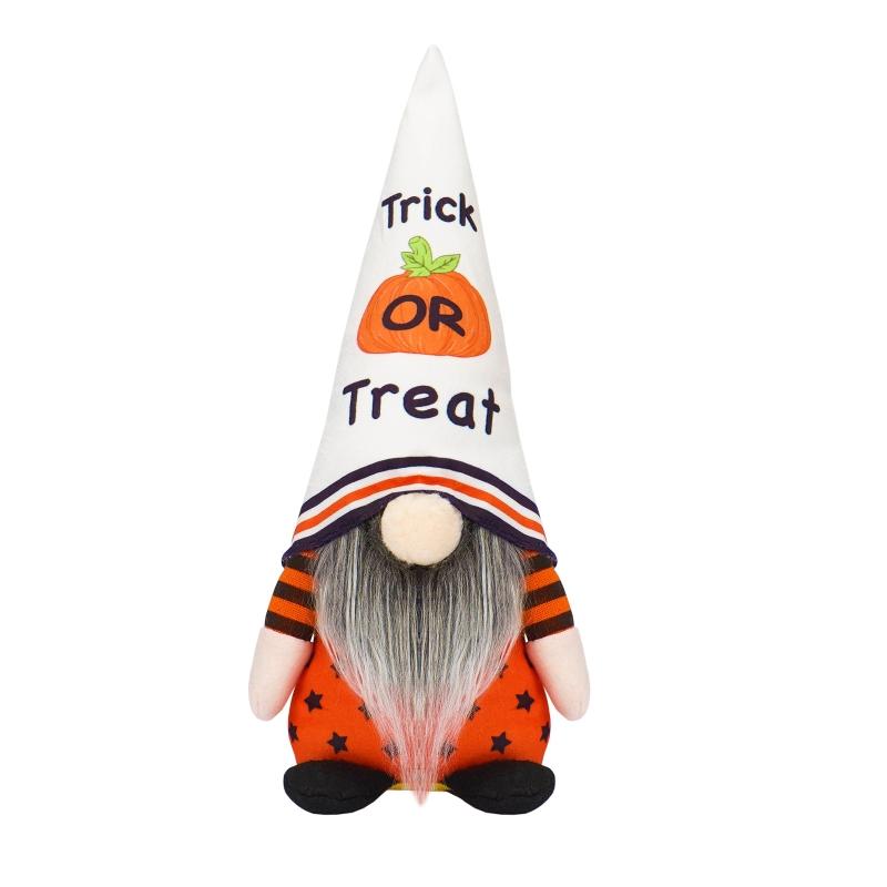 Halloweenský trpaslík dýňový netopýr Dekorace pro panenky bez tváře 2ks pan a paní skandinávský Tomtes stolní ozdoba vrstvený podnos