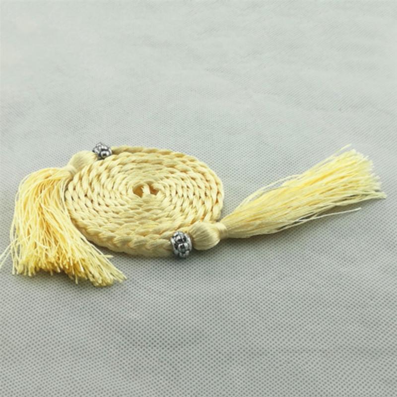 Women's Braided Tassel Waist Belt Bohemian Rope Belt with Tassel Ends Simple All-Match Ethnic Waistband for Dress Jeans Tunic