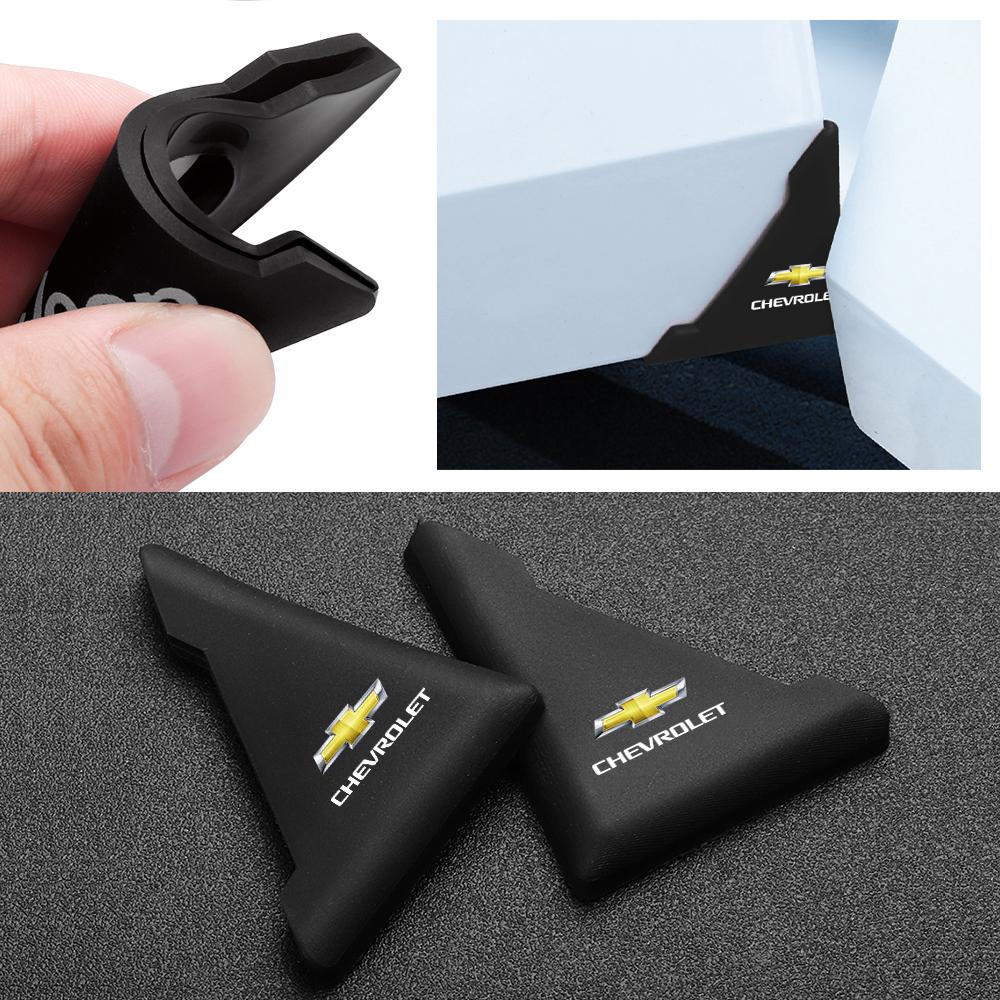 2pcs Silicone Car Door Corner Anti-Collision Protector Bumper Sticker For Chevrolet Silverado Trailblazer Suburban Traverse