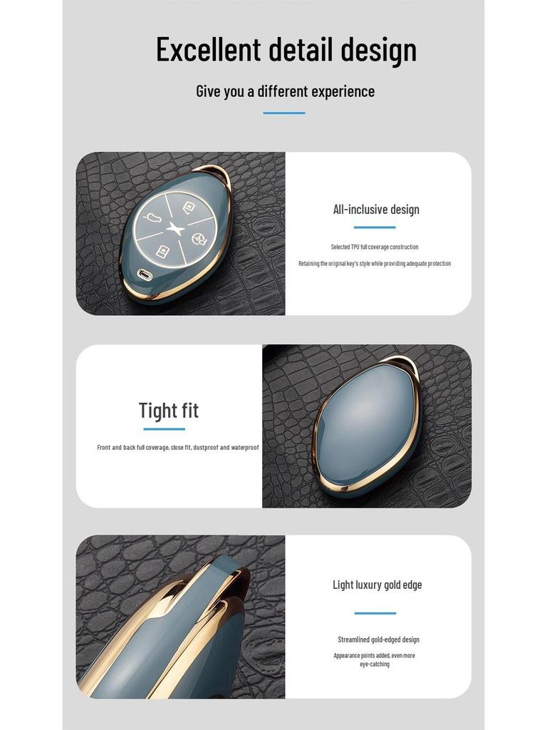 Luxury Key Case for 2021 Xpeng Motors G3/P7 - Unisex Full Cover with Buckle