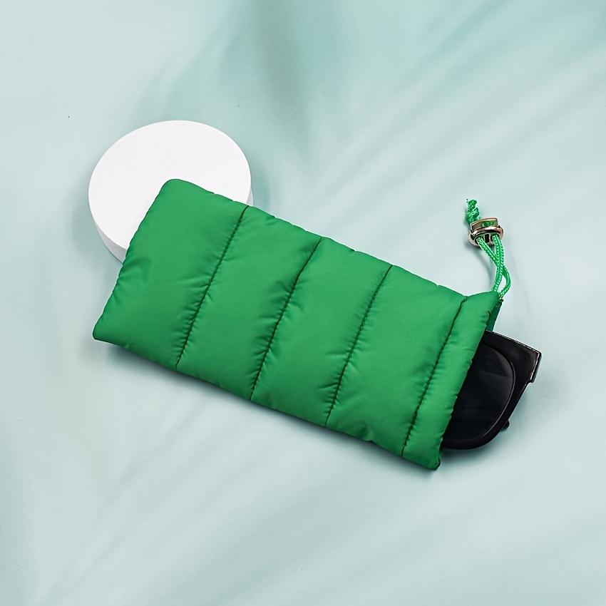 1pc Soft Quilted Eyeglass Case, Padded Protective Glasses Pouch with Drawstring, Portable Spectacle Storage Bag for Daily Use