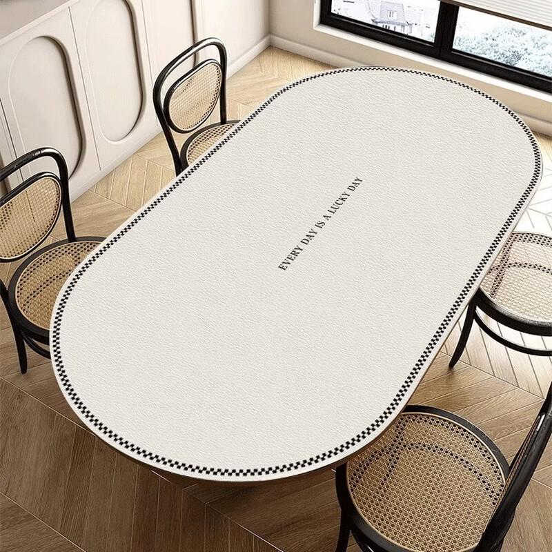 Handun Oval Sheepskin Texture Leather Table Mat