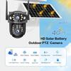 Solar Security Camera, Dual Lens 4G Solar Panel Powered, HD Night Vision, Wireless WiFi Monitor for Home, Rechargeable Charging Surveillance System