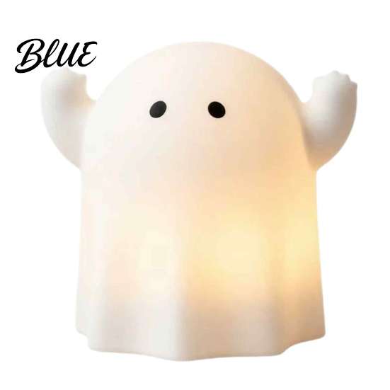 Kids Room Nightlight Cute Resin Ghost Night Light for Bedroom, Decorative Warm LED Lamp Battery Operated Bedroom Halloween Party Desk Decor, Portable