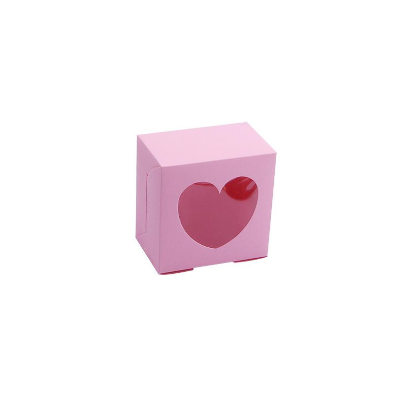 100pcs DIY Paper Box with Window Paper Gift Box Cake Packaging for Wedding Home Party Muffin Packaging