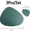 2pcs/set Leather Tableware Mat Dinner Pad Waterproof Table Mat Insulation Coaster Placemats for Restaurant Kitchen Home 2023