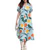 ZANZEA Women Summer V-Neck Boho Print Casual Short Sleeve Dress