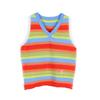 Dopamine Rainbow Striped Knit Sleeveless Vest - Korean Style Women's Summer Tank Top, Hong Kong Trendy Outerwear.