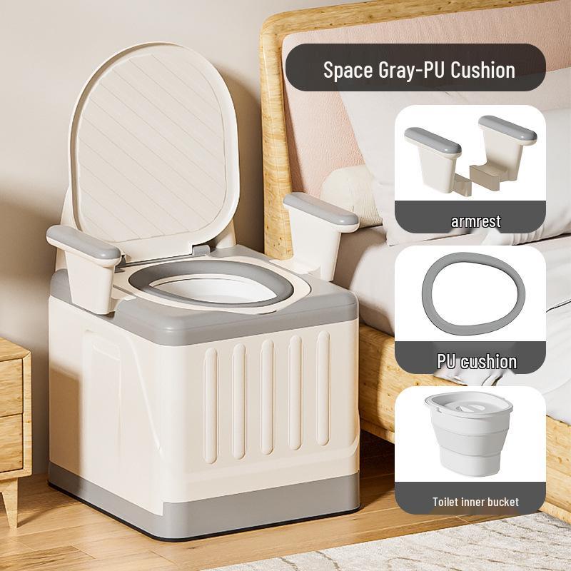 Foldable Odor-Proof Portable Commode Chair for Adults and Elderly