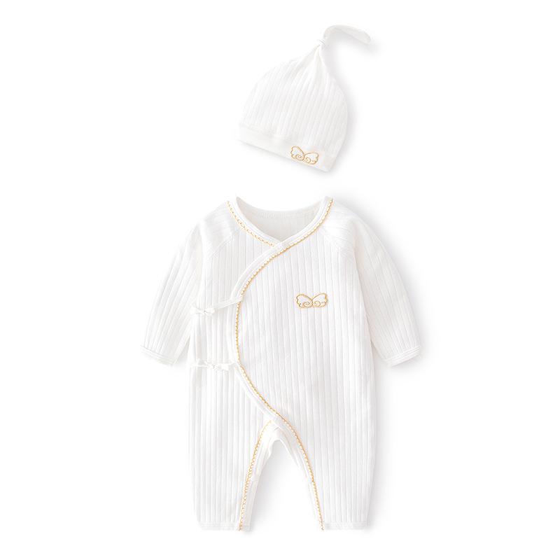 Newborn Boneless Harem Romper - Spring/Autumn Pure Cotton Crawling Suit for Boys & Girls