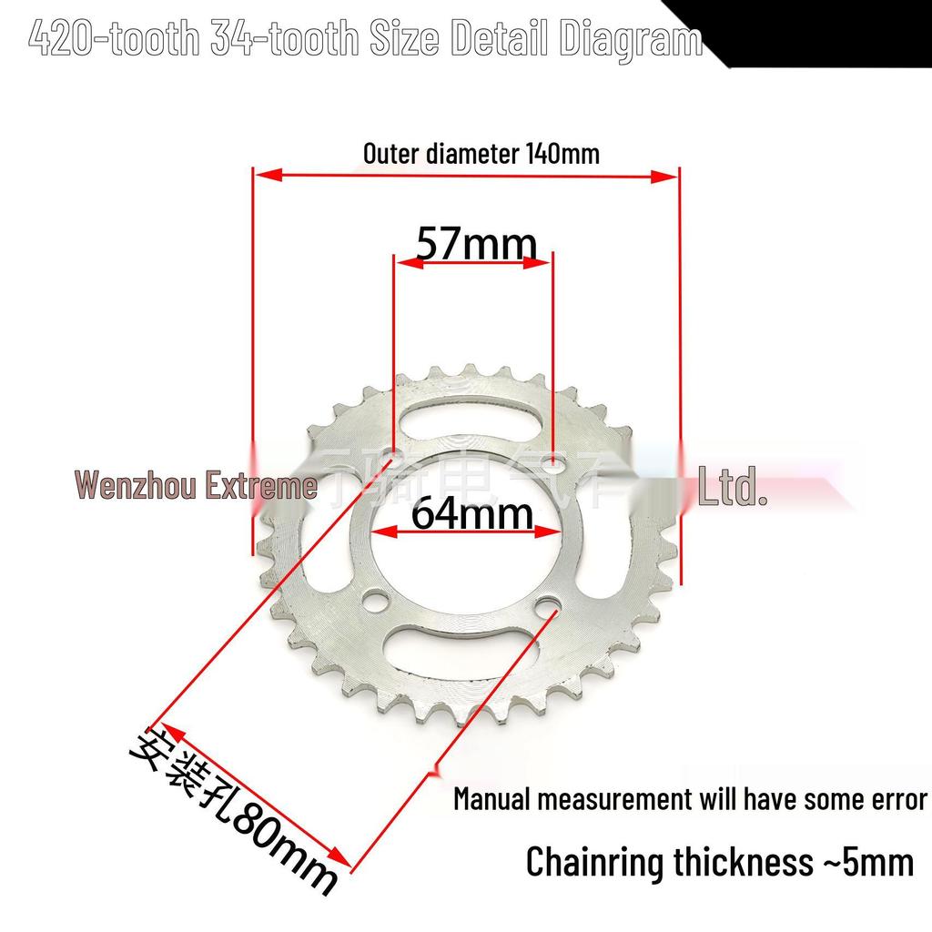 Tricycle Motorcycle Karting Sprocket: 420 Type, 29-34-36-38-48 Teeth Rear Axle Crankset.