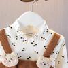 2025 Girls' Cute Cherry Teddy Bear Long-Sleeve Dress – Spring & Autumn Collection