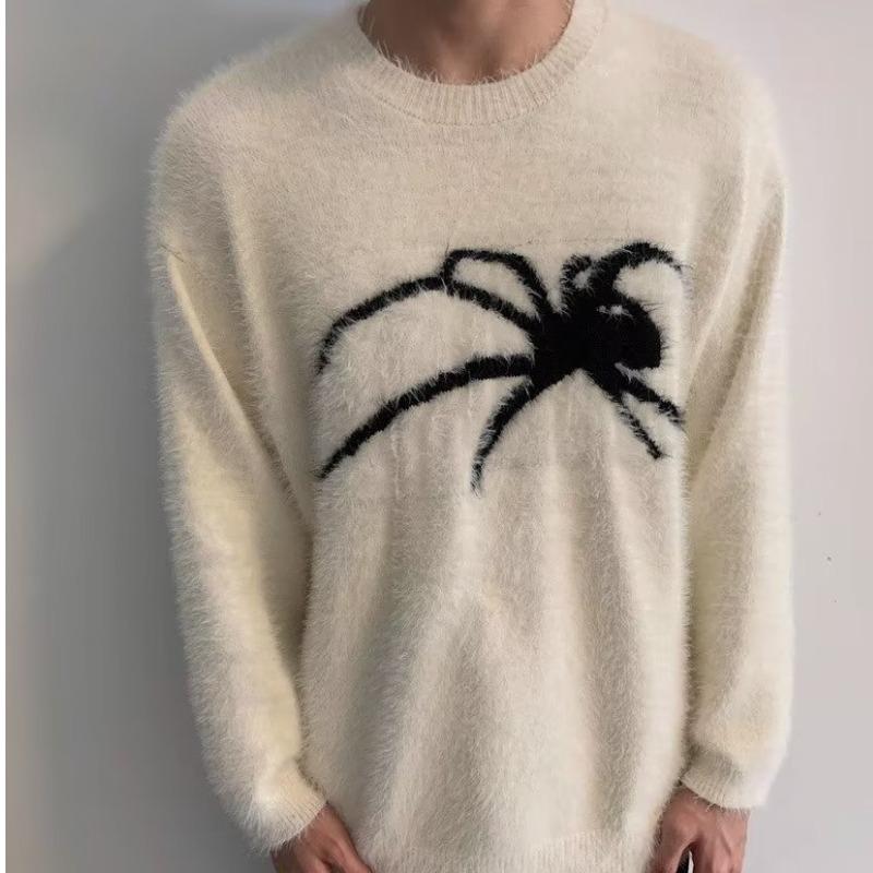 Unisex High-End Guochao Mink Velvet Spider Flocking Sweater: Loose, Niche Design Knitwear
